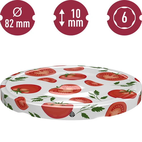 Zakrętki fi 82/6 pomidory - 10 szt. - 3