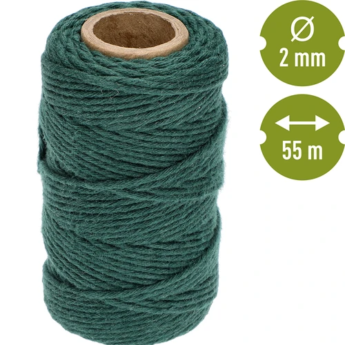 Žalia medvilninė virvelė 2 mm/55 m/100 g - 4