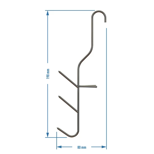 Žuvų rūkymo kabliai - trigubi, 5 vnt. - 3